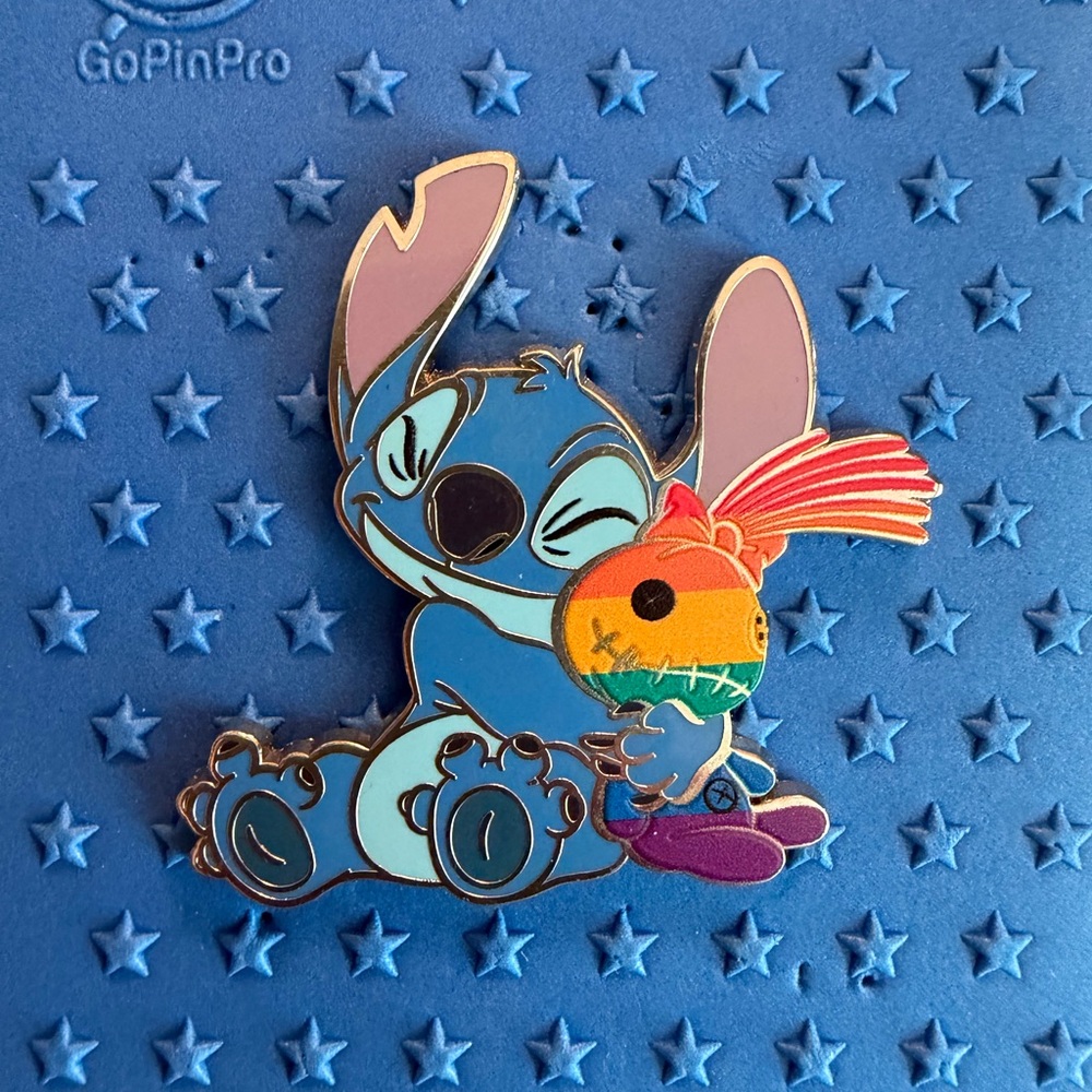 Lilo & Stitch Enamel Pin - Blue Stitch with Scrump Plush Disneyland Paris Pride